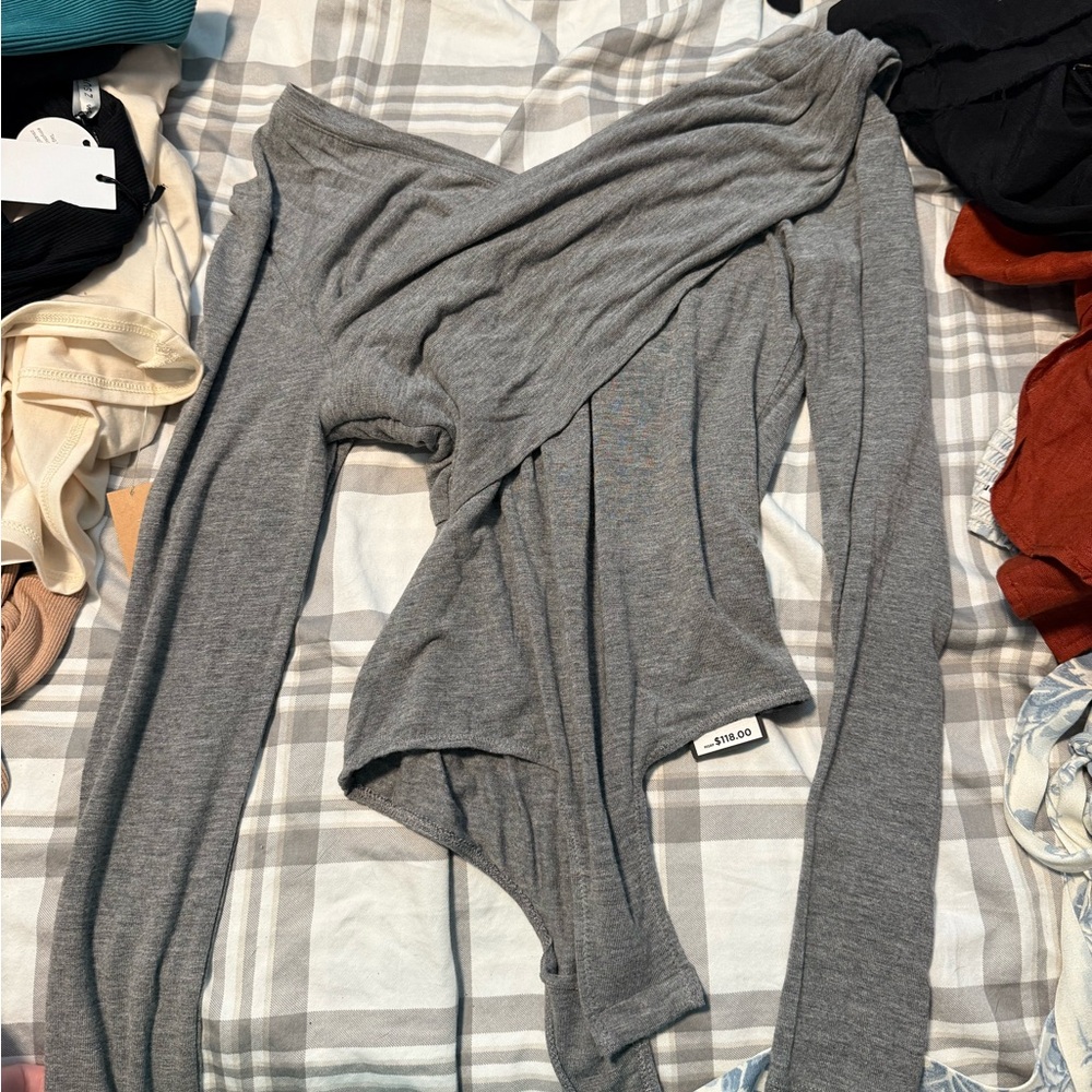 BCBGMaxAzria Heather Gray Knit Top